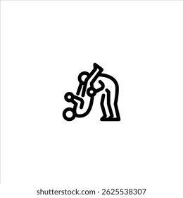 armbar submission outline icon. MMA move line art illustration.