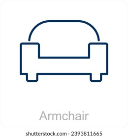 Concepto de icono de sillón y brazo