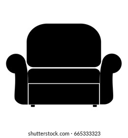 Armchair black icon .