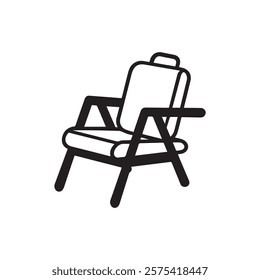 Armchair black Icon and white background.