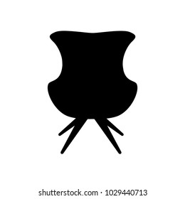 Armchair black silhouette cartoon illustration vector. Collection of comfortable chairs lounge for interior design isolated on white background. Different models of settee icons.
