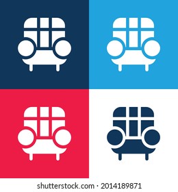Armchair blue and red four color minimal icon set