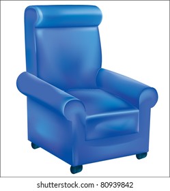 Armchair blue vector illustration