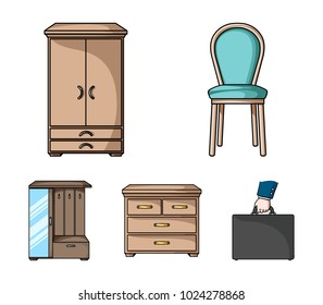 Armchair, cabinet, bedside, table .Furniture and home interiorset collection icons in cartoon style vector symbol stock illustration web.