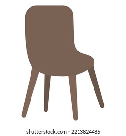 Armchair. Chair back view. Brown interior element. Color vector illustration. Isolated background. Flat style. Furniture for home and office. Illustration for web design.