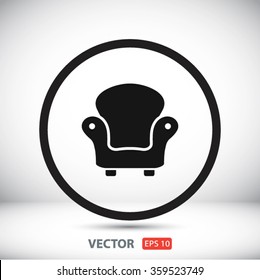 armchair,  chair, design furniture  icon. One of set web icons