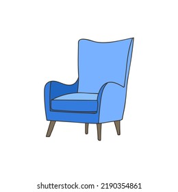 Armchair colorful doodle illustration in vector. Armchair colorful icon in vector.