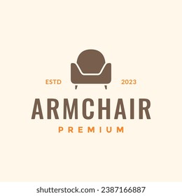 armchair cozy comfort modern minimalist interior furniture logo design vector icon illustration