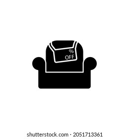 Armchair, discount icon in discount set