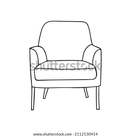 Armchair doodle icon in vector. Hand drawn armchair icon in vector.