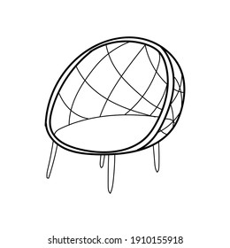 armchair doodle on the white background