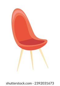 Sillón de juego de dibujos animados planos. El estilo colorido enriquece el acogedor sillón, lo que lo convierte en un lugar perfecto para relajarse. Ilustración vectorial.