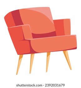 Armchair of flat cartoon set. In this illustration a colorful design breathes life into a cozy armchair, creating an inviting atmosphere that beckons you to relax. Vector illustration.