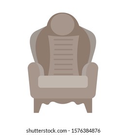 Armchair. Flat design icon vector illustration.