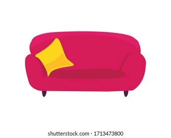Objeto doméstico plano de sillón. Asiento del vector