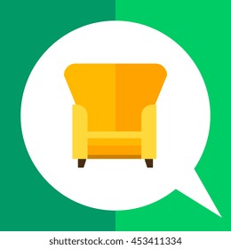 Armchair flat icon 2
