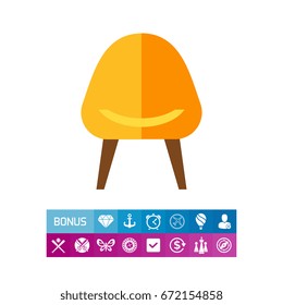 Armchair flat icon