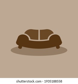 Armchair flat icon. Home furniture symbol. Logo design element