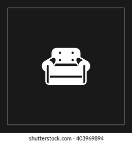 armchair flat icon. armchair vector illustration