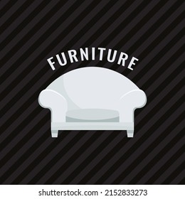 Armchair flat logo for your design. Vector illustration