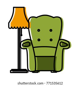 Armchair and floor lamp