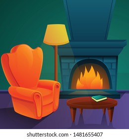 Armchair furniture concept banner. Cartoon illustration of armchair furniture vector concept banner for web design