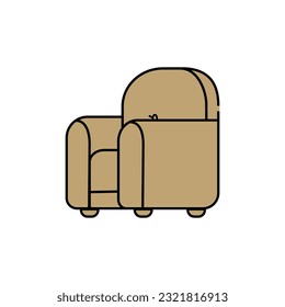 Armchair furniture icon. Furniture home and interior theme. Isolated design. Vector illustration