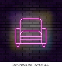 Armchair furniture interior icon - Download on Iconfinder brick wall and dark background.