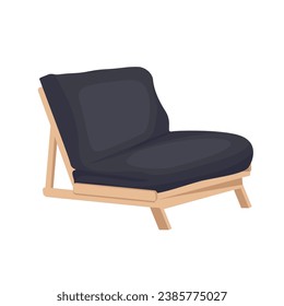 Armchair Furniture. Interior item for a cozy isolated interior. Designer trendy furniture. Vector illustration of living room furniture in mid century modern style.