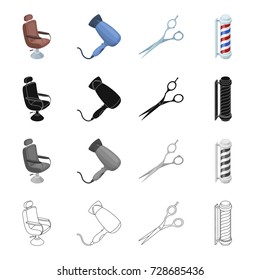 Armchair, furniture, leather, and other web icon in cartoon style.Hygiene, cosmetology, barbershop icons in set collection.