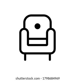 Armchair (Home and Living Furniture) icon outline vector. isolated on white background