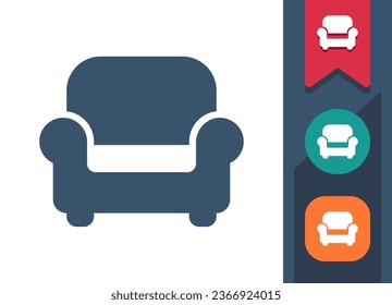 Armchair Icon. Arm Chair, Furniture, Living Room. Professional, pixel perfect vector icon.