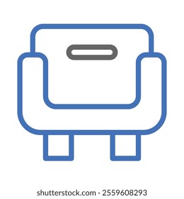 Armchair icon. Concept of comfort and relaxation.