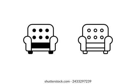 Sessel-Icon-Design mit weißem Hintergrund Stock Illustration