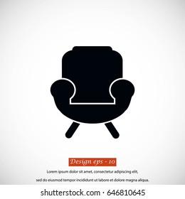 armchair icon, flat design best vector icon