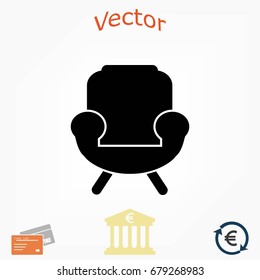 armchair icon, flat design best vector icon