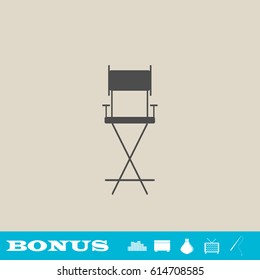 Armchair icon flat. Grey pictogram on light background. Vector illustration symbol and bonus button real estate, ottoman, vase, tv, fishing rod