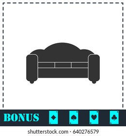 Armchair icon flat. Simple vector symbol and bonus icon