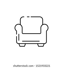 Armchair icon illustration isolated on line style. Sofa, couch, chair, lounger icons. Furniture sign for modern web and mobile application design.