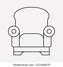 Armchair icon line element. Vector illustration of armchair icon line isolated on clean background for your web mobile app logo design.