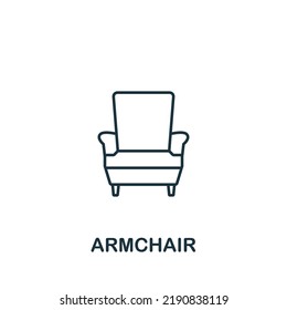 Armchair icon. Line simple Interior Furniture icon for templates, web design and infographics