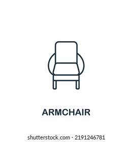 Armchair icon. Line simple Armchair icon for templates, web design and infographics