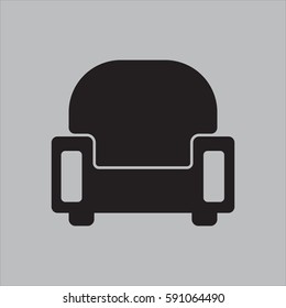 armchair icon on gray background