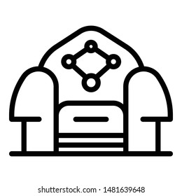 Armchair icon. Outline armchair vector icon for web design isolated on white background