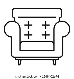 Armchair icon. Outline armchair vector icon for web design isolated on white background