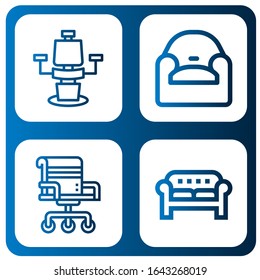 armchair icon set. Collection of Chair, Armchair, Sofa icons