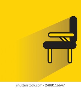 armchair icon with shadow on yellow background