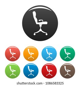 Armchair icon. Simple illustration of armchair vector icons set color isolated on white