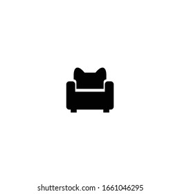 Armchair icon. Sofa sign. Furniture symbol. Logo design element.