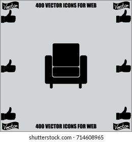 Armchair icon, sofa vector illustration